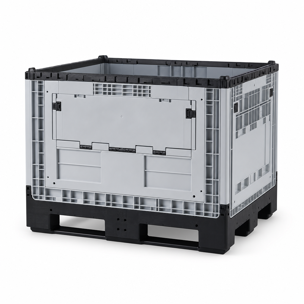 Collapsible Plastic Box Pallet with Forklift Skids