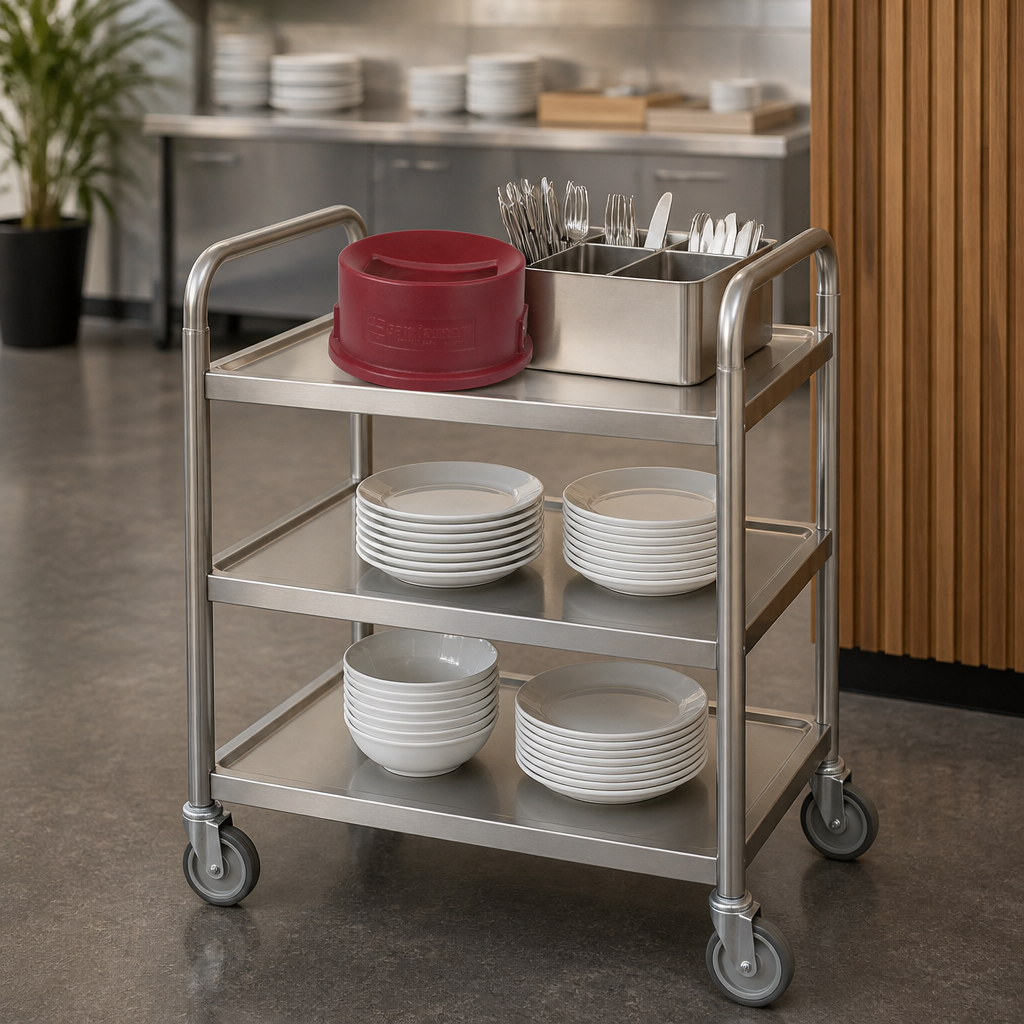 Commercial 20 Gallon Cutlery Catcher Tray Trolley - Dishwasher Safe