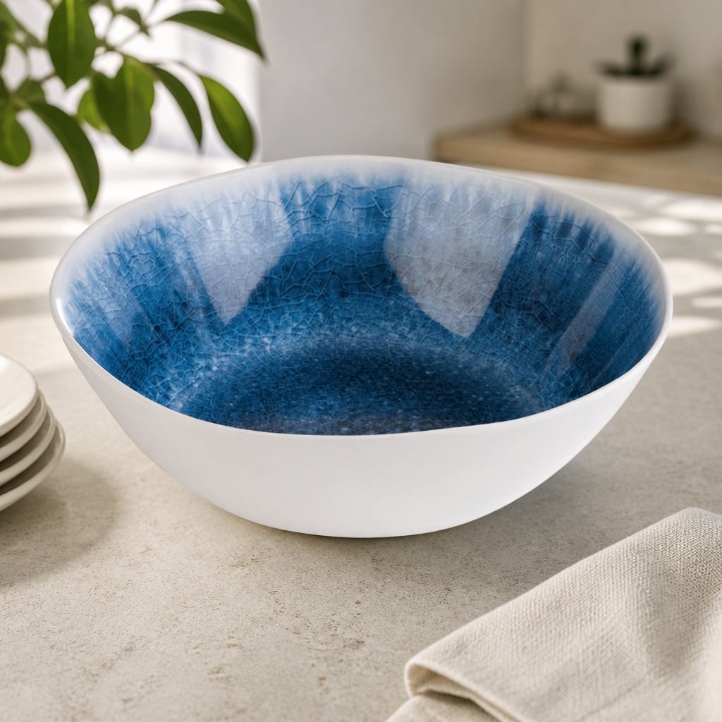 Commercial Melamine Bowl 305mm Diameter 3L Capacity Blue