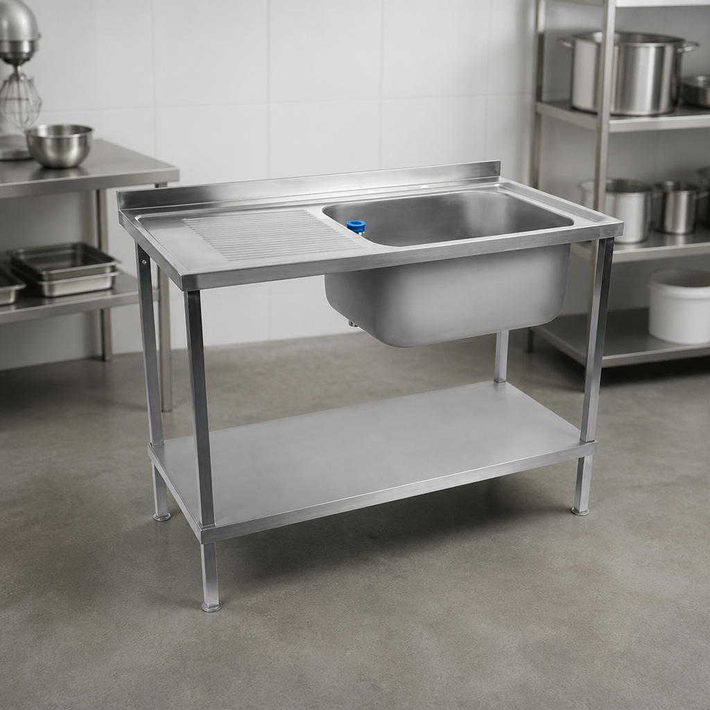 Commercial Stainless Steel Sink with Left Hand Drainer 1500mm