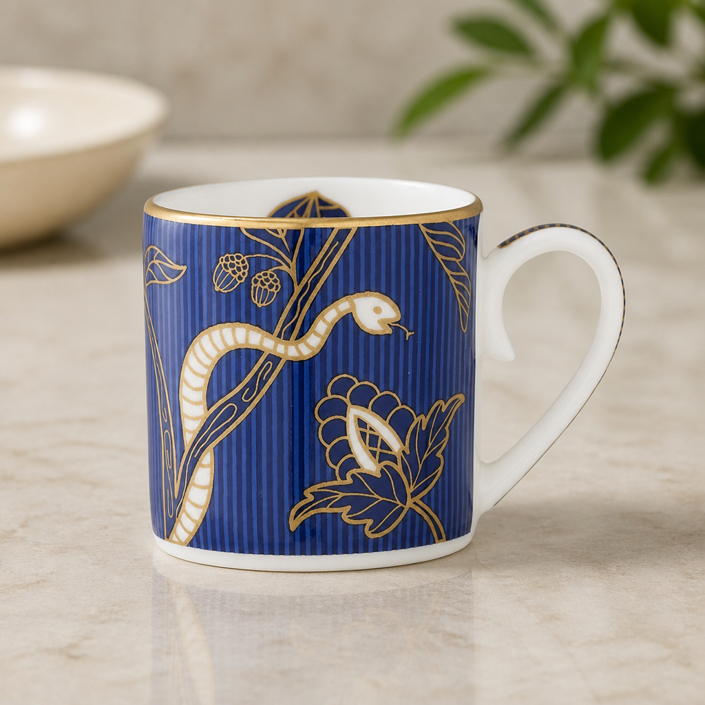 Commercial Bone China Coffee Can Cups 100ml Dark Blue 12 Pack