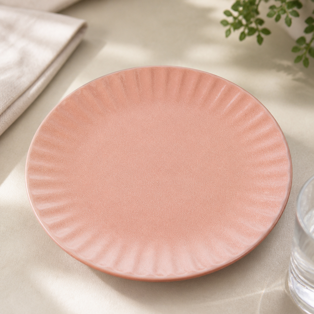 Commercial Porcelain Plates Peach 280mm Stackable 6 Pack