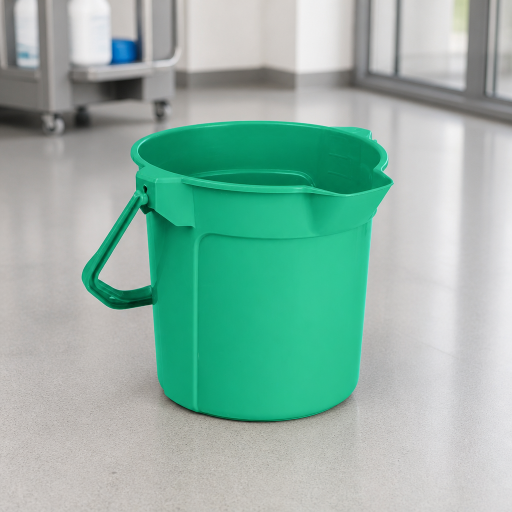 10L Commercial Green Graduated Cleaning Bucket with Pouring Lip