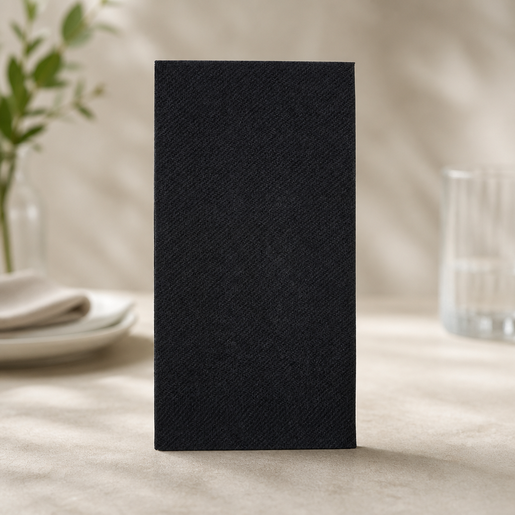 Commercial Recyclable Black Dinner Napkins 40x40cm 500 Pack