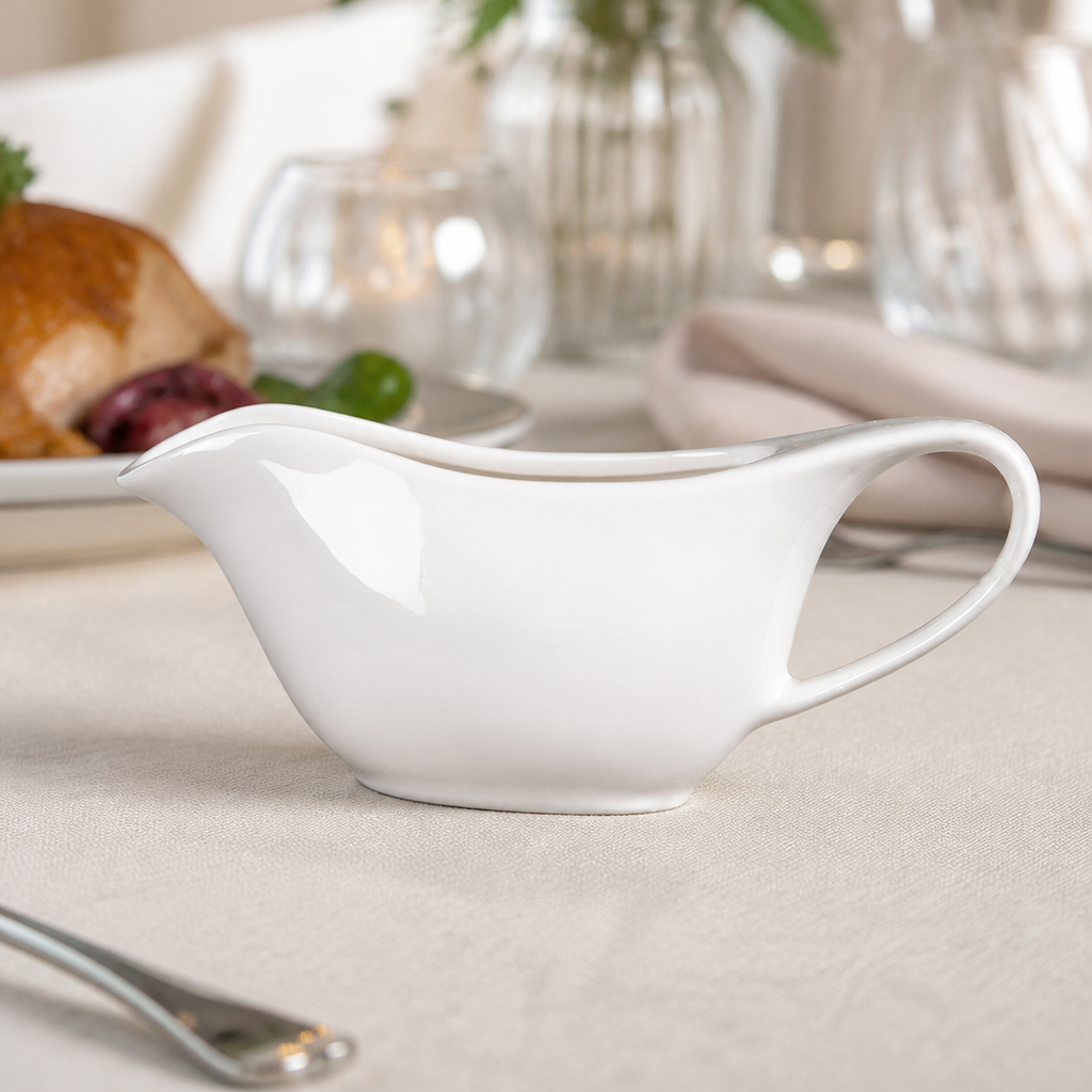 Commercial 95ml Sauce Boats - Elegant Porcelain Crockery Set