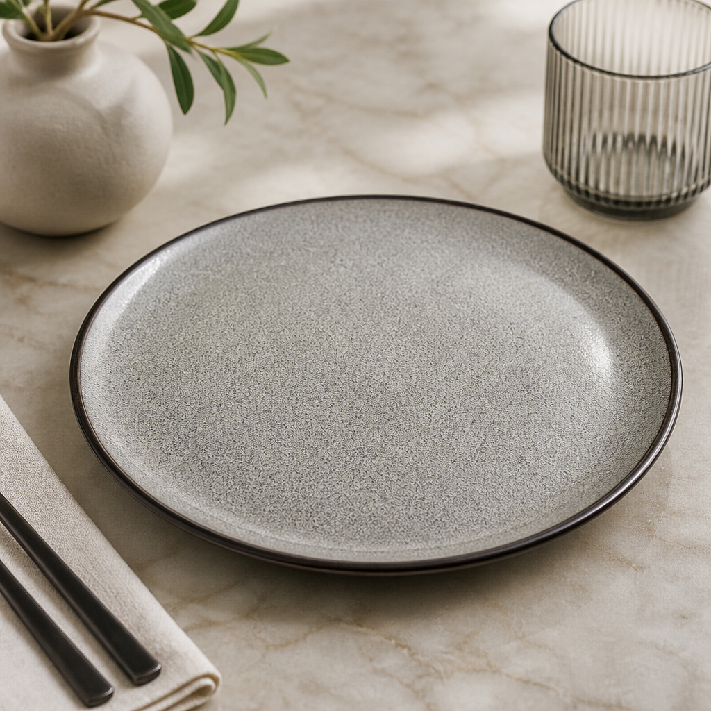 Commercial Porcelain Coupe Plates 280mm Grey 4 Pack