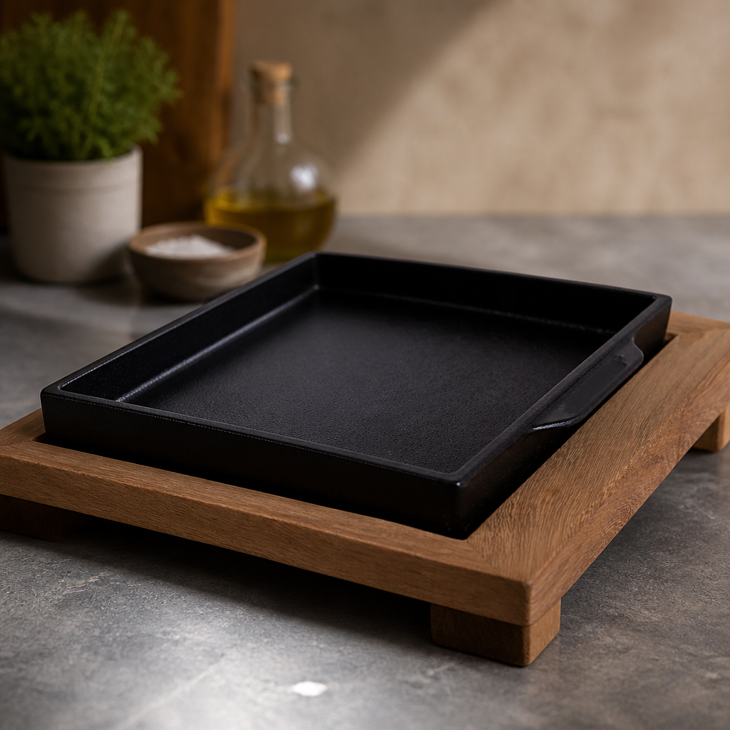 Cast Iron Sizzler Plate 200x200mm for Commercial Use