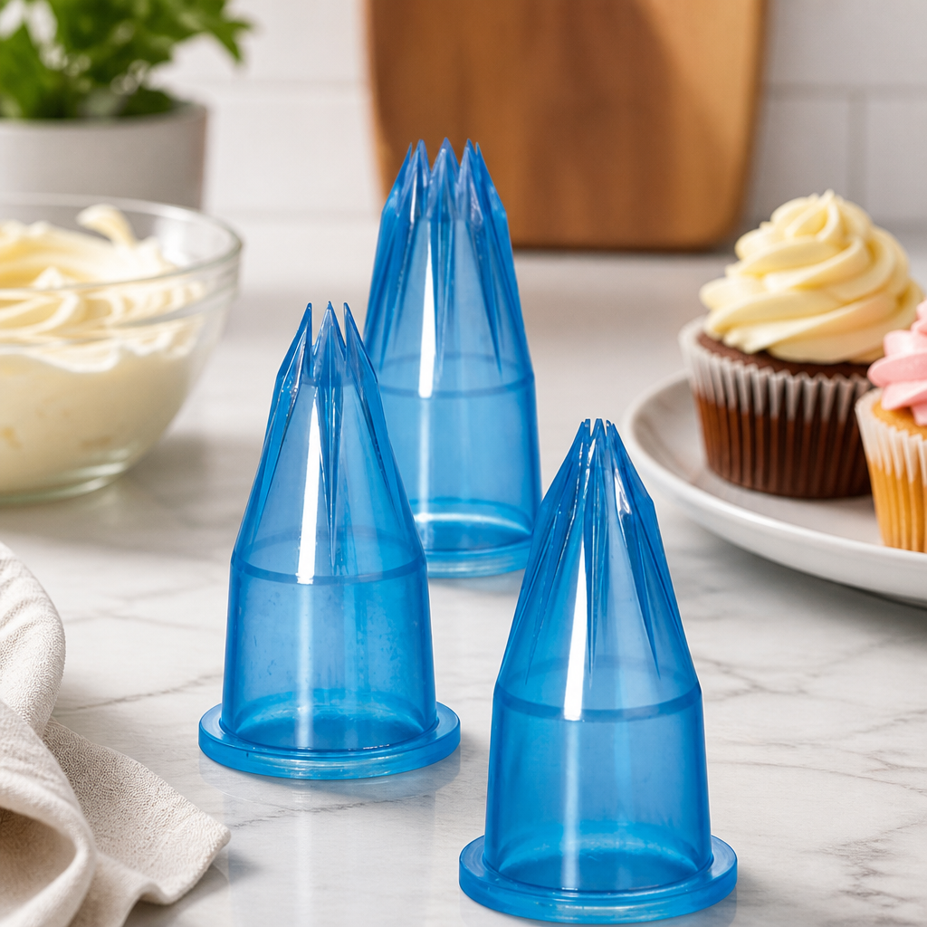Commercial Piping Tube Set Fluted 6 Pack for Baking and Decorating