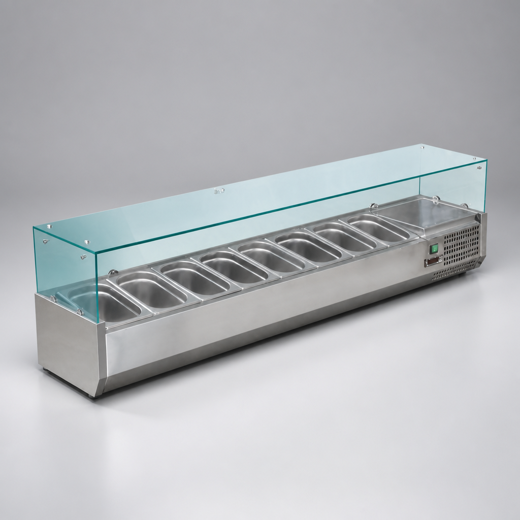 Commercial Countertop Prep Fridge 8x 1/3GN Capacity