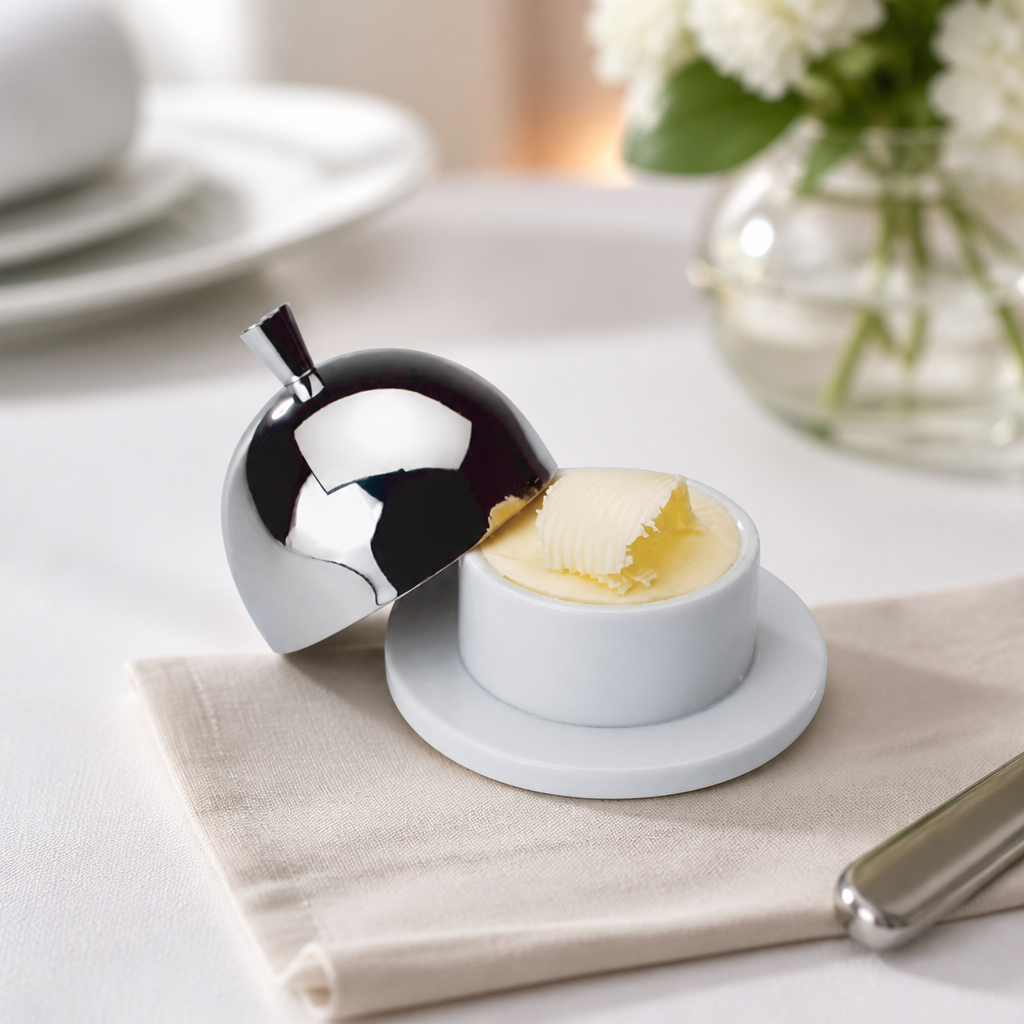 Commercial Stainless Steel Butter Dish with Cloche 40ml