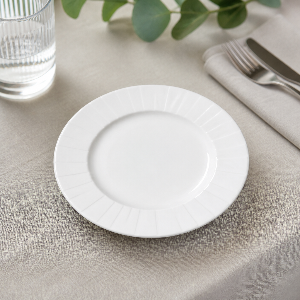 Commercial Mid Rim Plates 157.5mm - 36 Pack Stackable Dinnerware