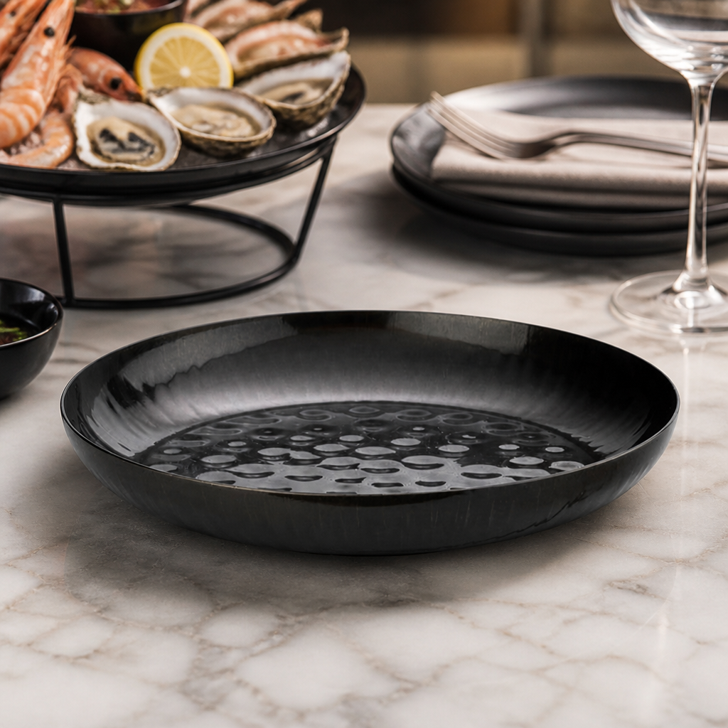Commercial Seafood Serving Bowl 295mm Vintage Black Finish