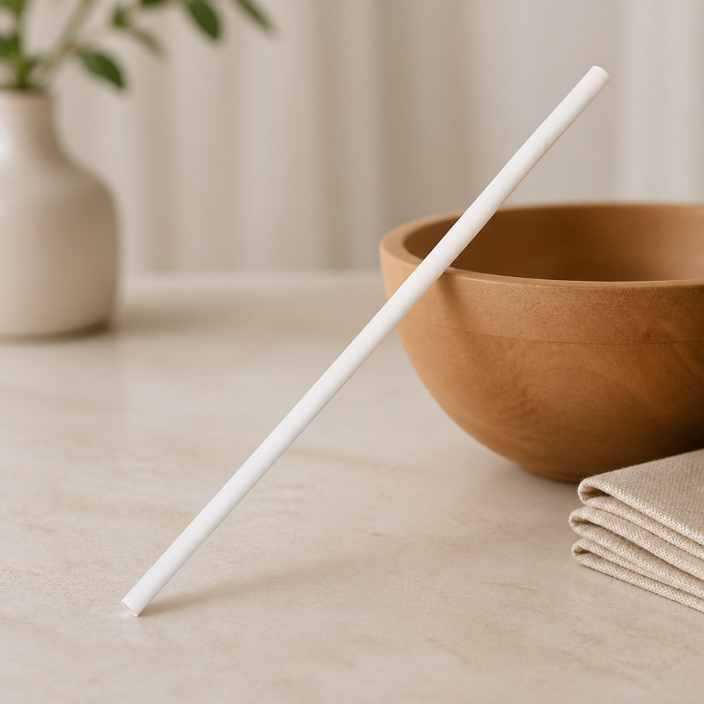 Compostable Paper Straws 250 Pack Eco-Friendly Catering Supplies
