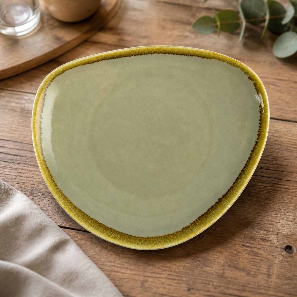 Commercial Triangular Plates 230mm Moss - 6 Pack