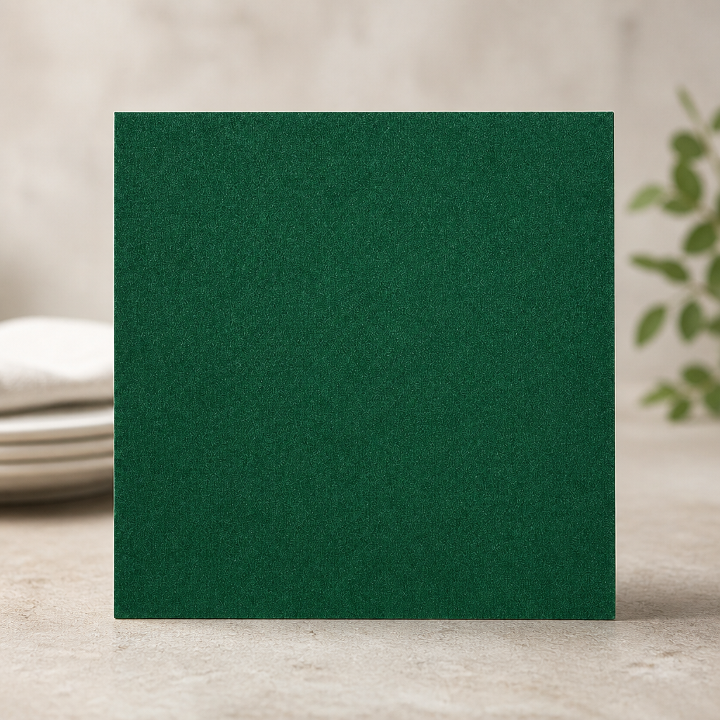 Green recyclable lunch napkins 33x33cm 2-ply 1/4 fold 2000 pack