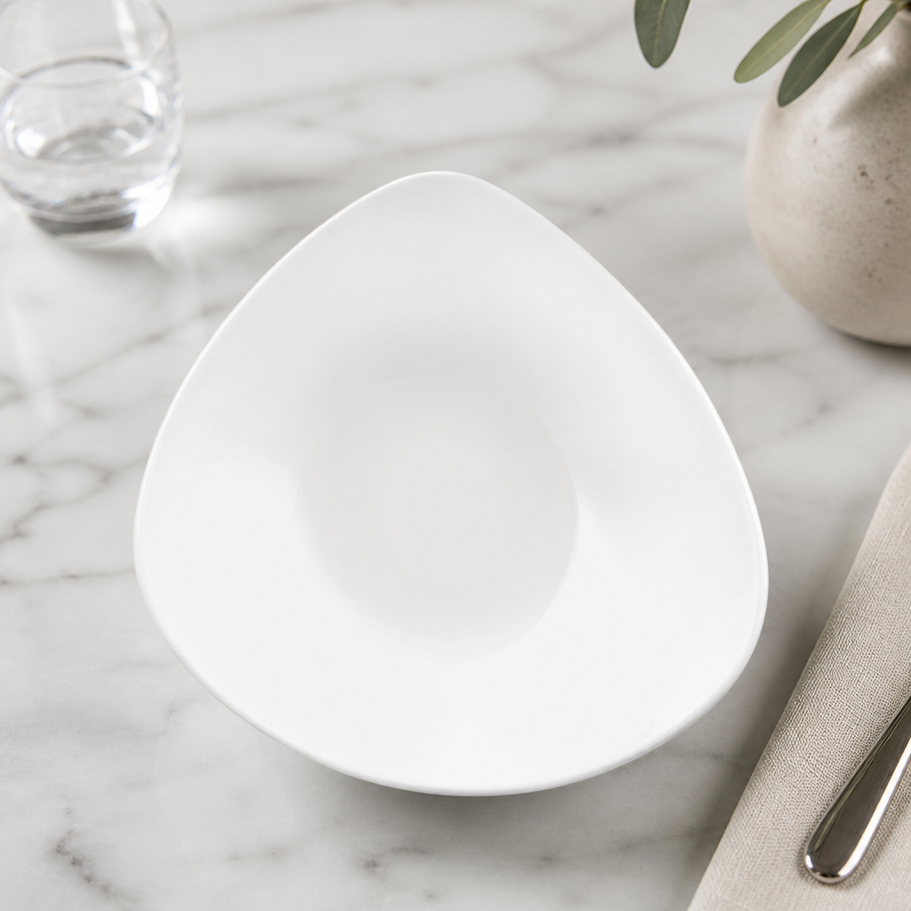Commercial Vellum Triangle Bowls 185mm 370ml 12 Pack