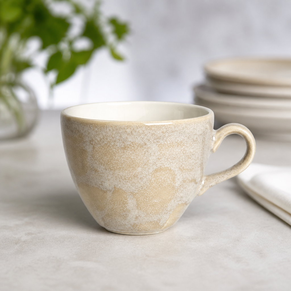 Commercial Sandstone Cups 350ml - 12 Pack Vitrified China