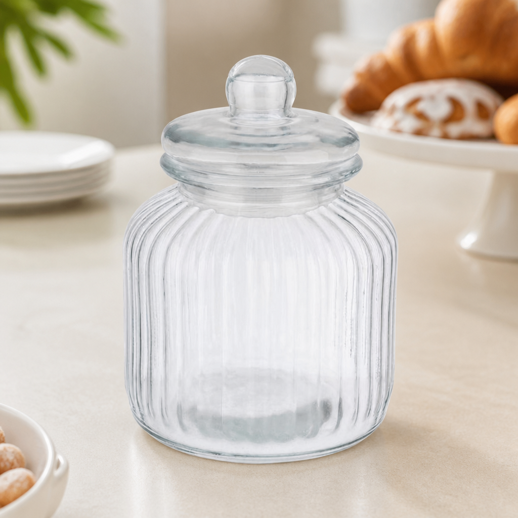 3L Commercial Biscotti Jar with Glass Lid for Food Storage