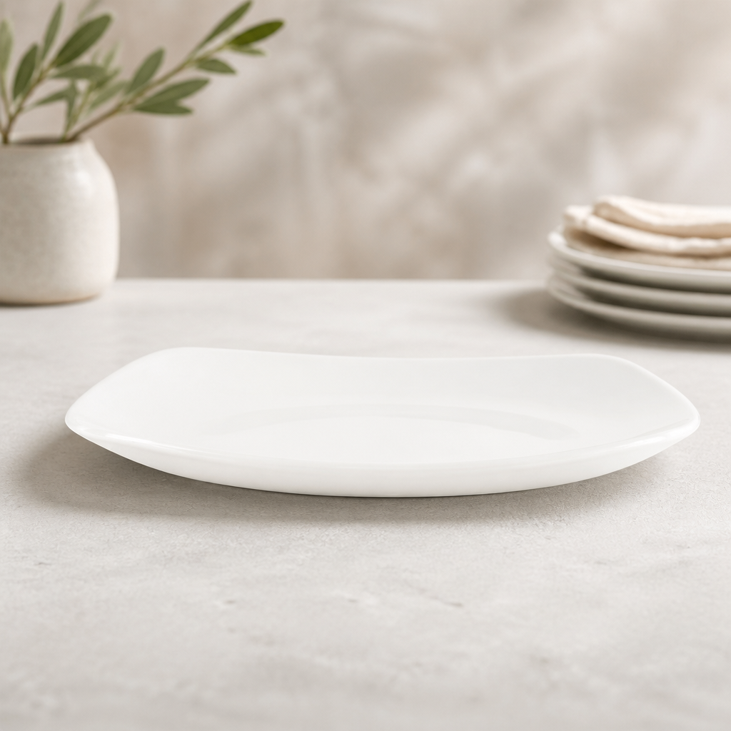 Commercial Square Plates 215mm Porcelain 12 Pack