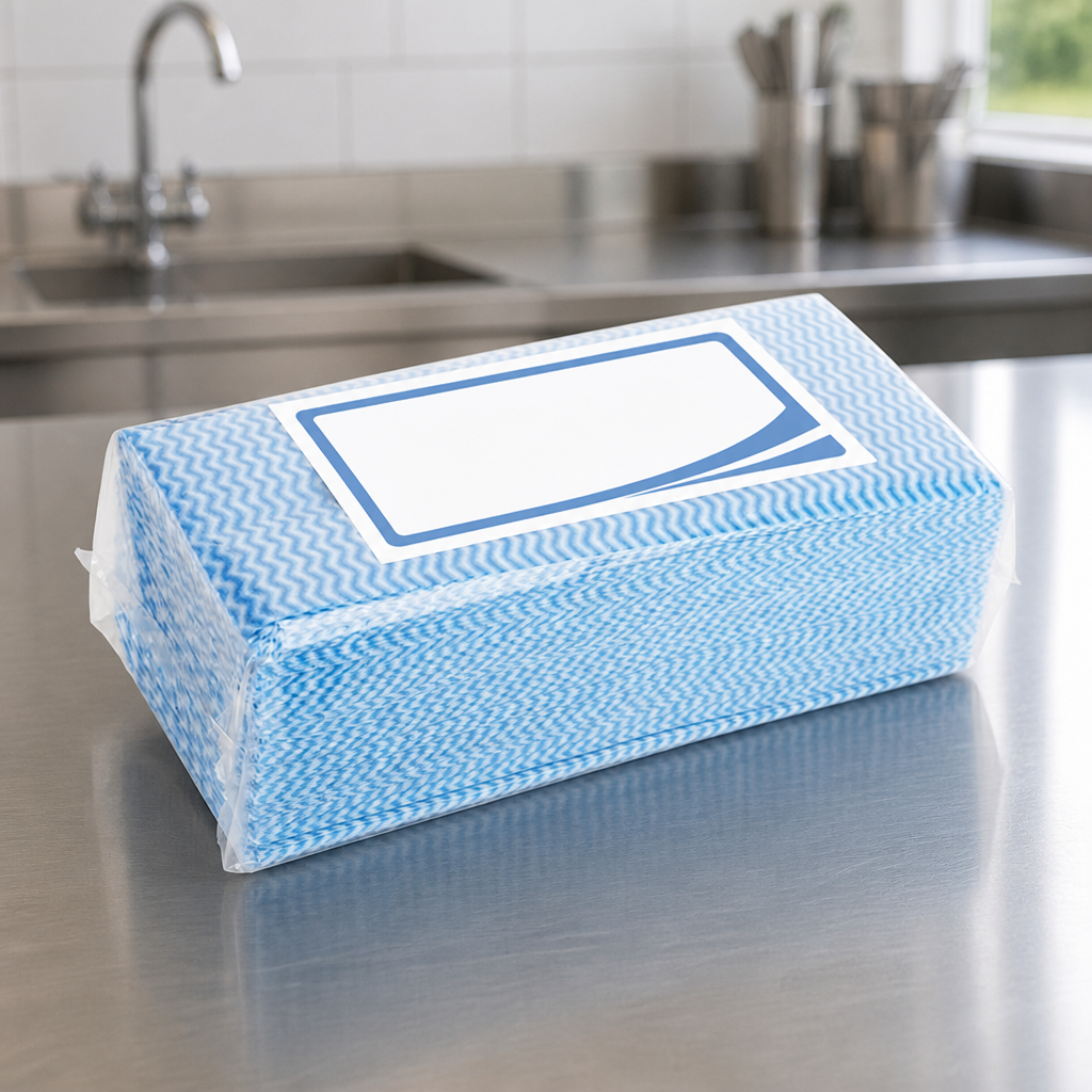 Commercial Non-Woven Cleaning Cloths Blue 50 Pack 600x300mm