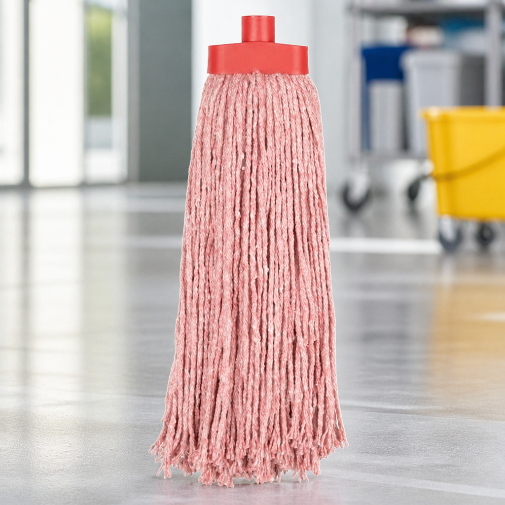 Commercial Red Kentucky Mop Head 450g for Colour-Coded Cleaning