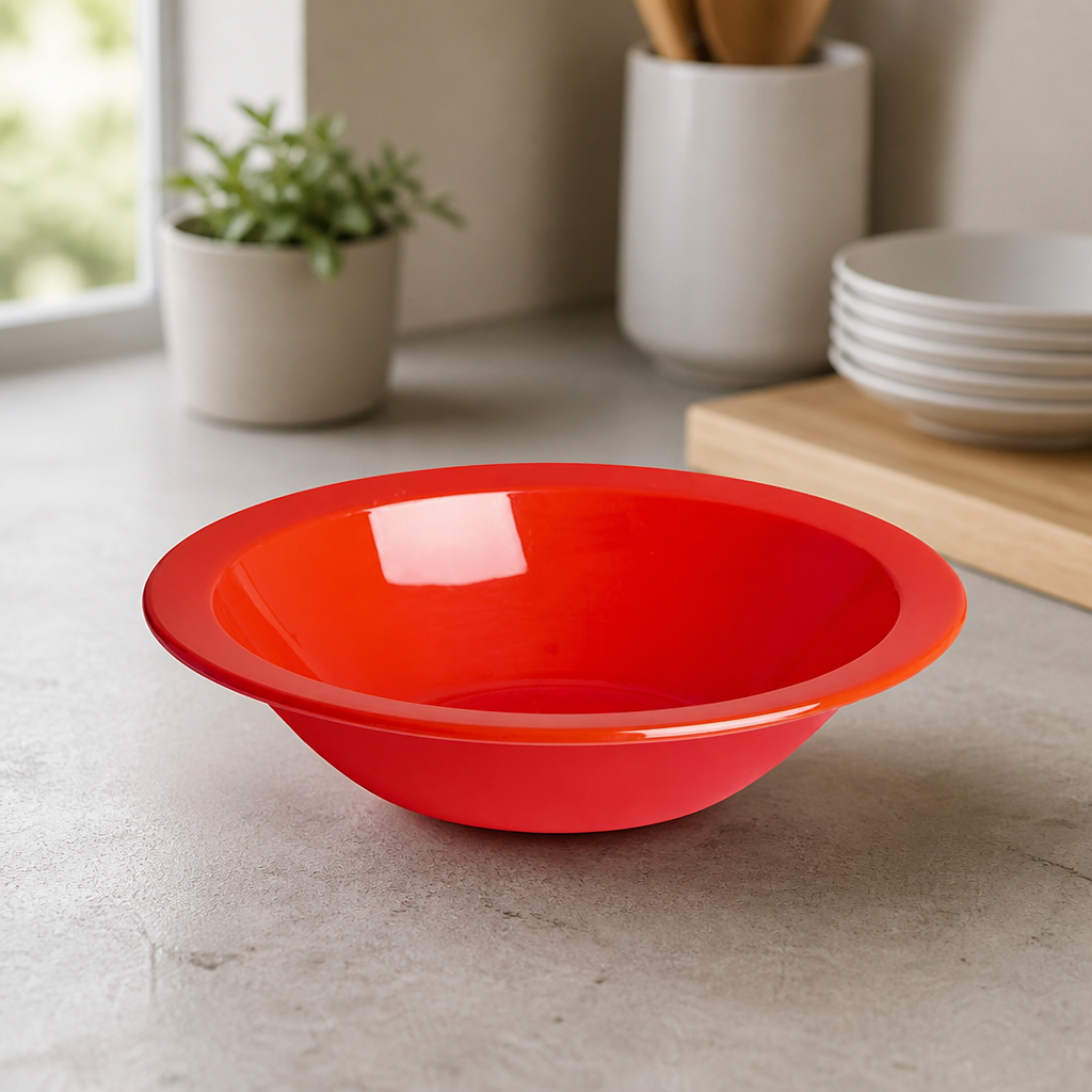 Commercial Polypropylene Bowls Red 174mm - 430.9ml Capacity
