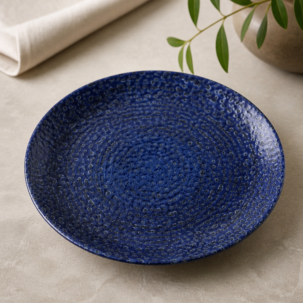 Commercial Coupe Plates 260mm Blue Super Vitrified Ceramic 12 Pack