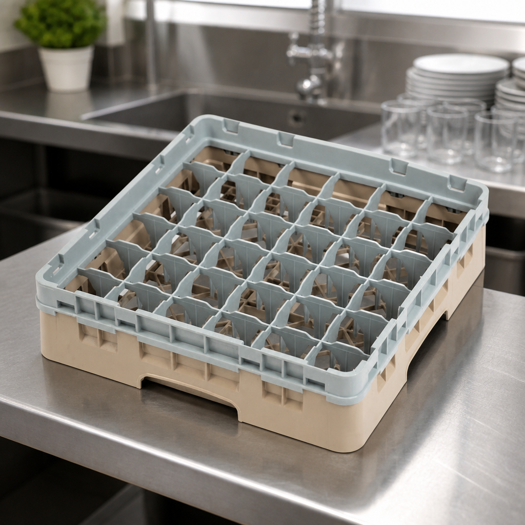Commercial Glass Rack 36 Compartments Max Height 92mm