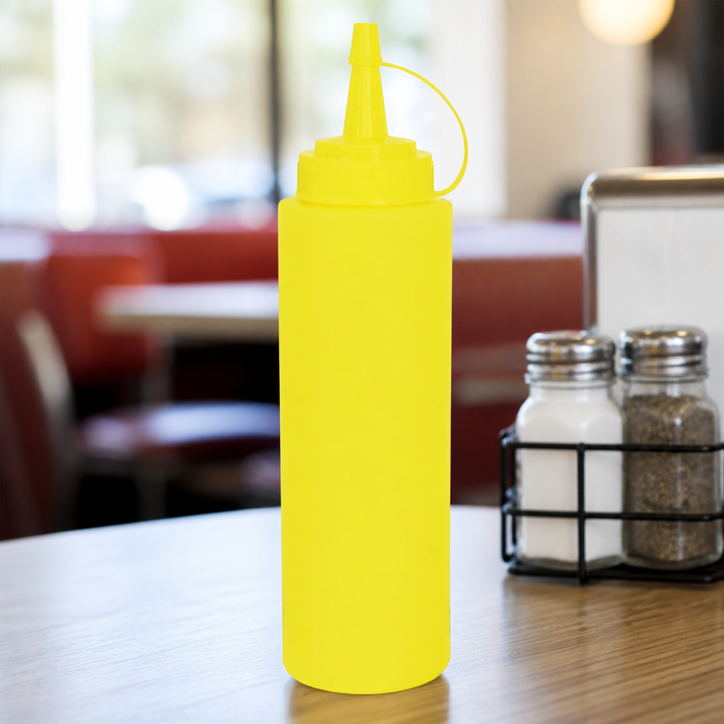 24oz Commercial Yellow Squeeze Sauce Bottle for Easy Dispensing