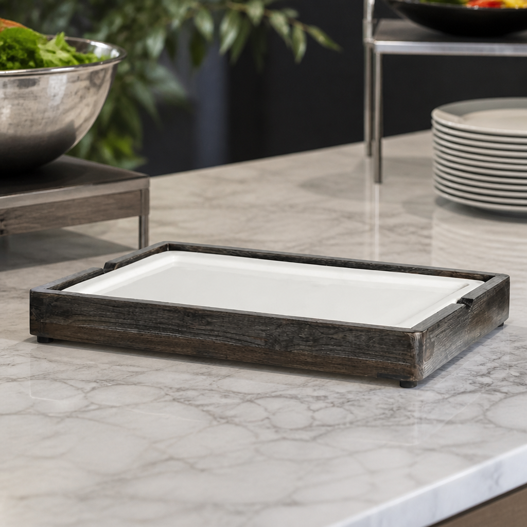 Commercial Display System Riser 1/1 Gastronorm Ash Grey