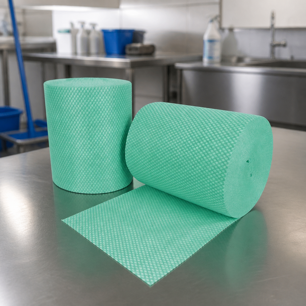Envirolite Super Antibacterial Cleaning Cloths Green (Roll of 2 x 500)