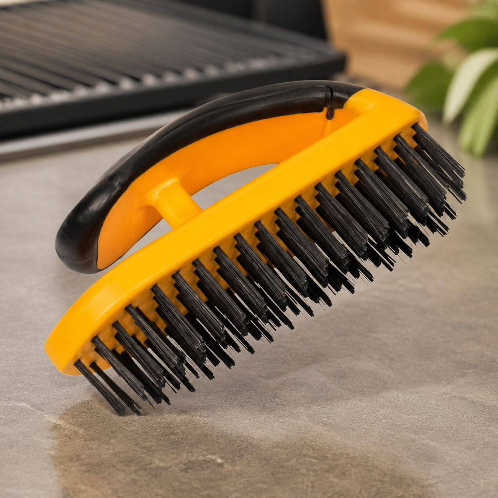 Commercial Grill Brush with Soft Grip Handle for Heavy-Duty Cleaning
