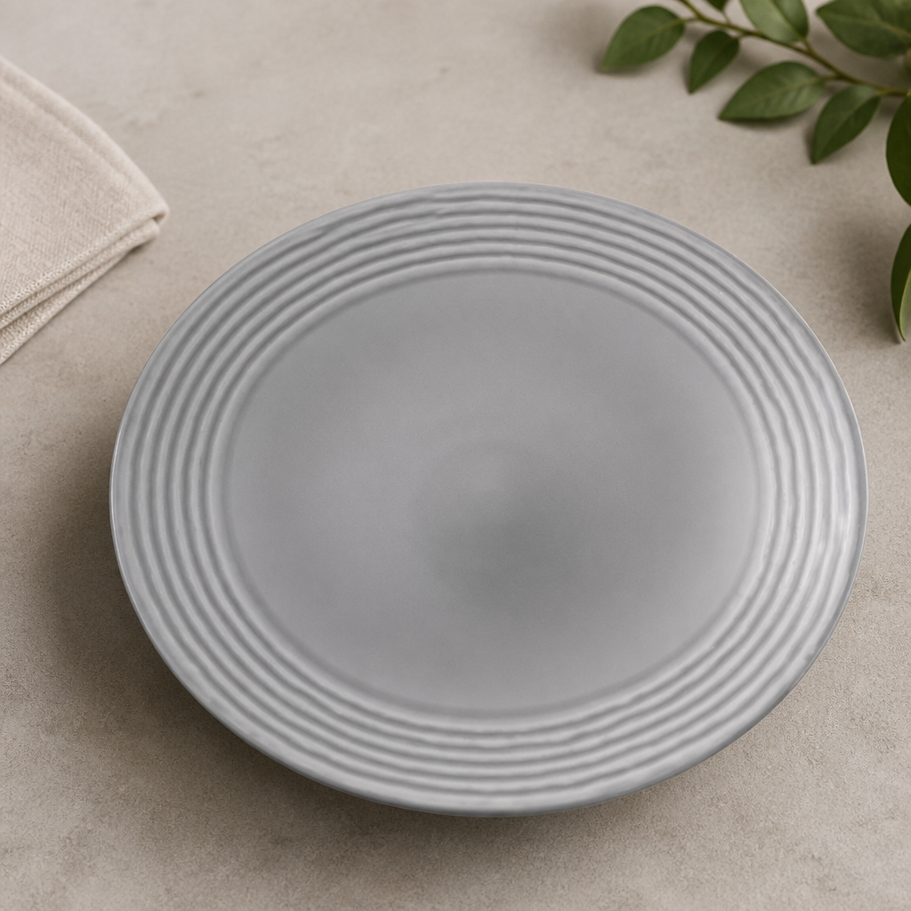 Commercial Deep Coupe Plates Grey 281mm 12 Pack Vitrified China