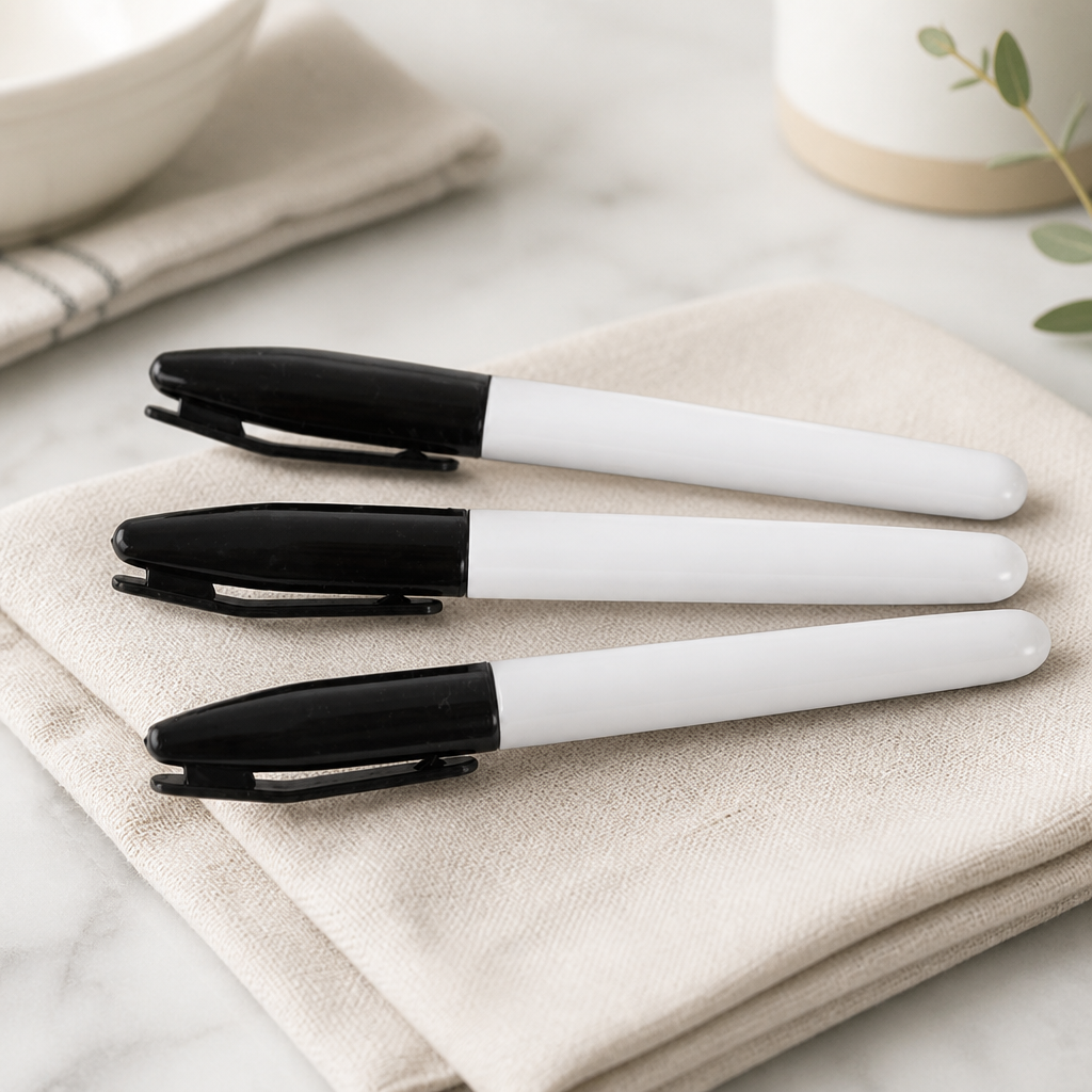 Non-Toxic Commercial Marker Pens Black 3 Pack for Food Prep