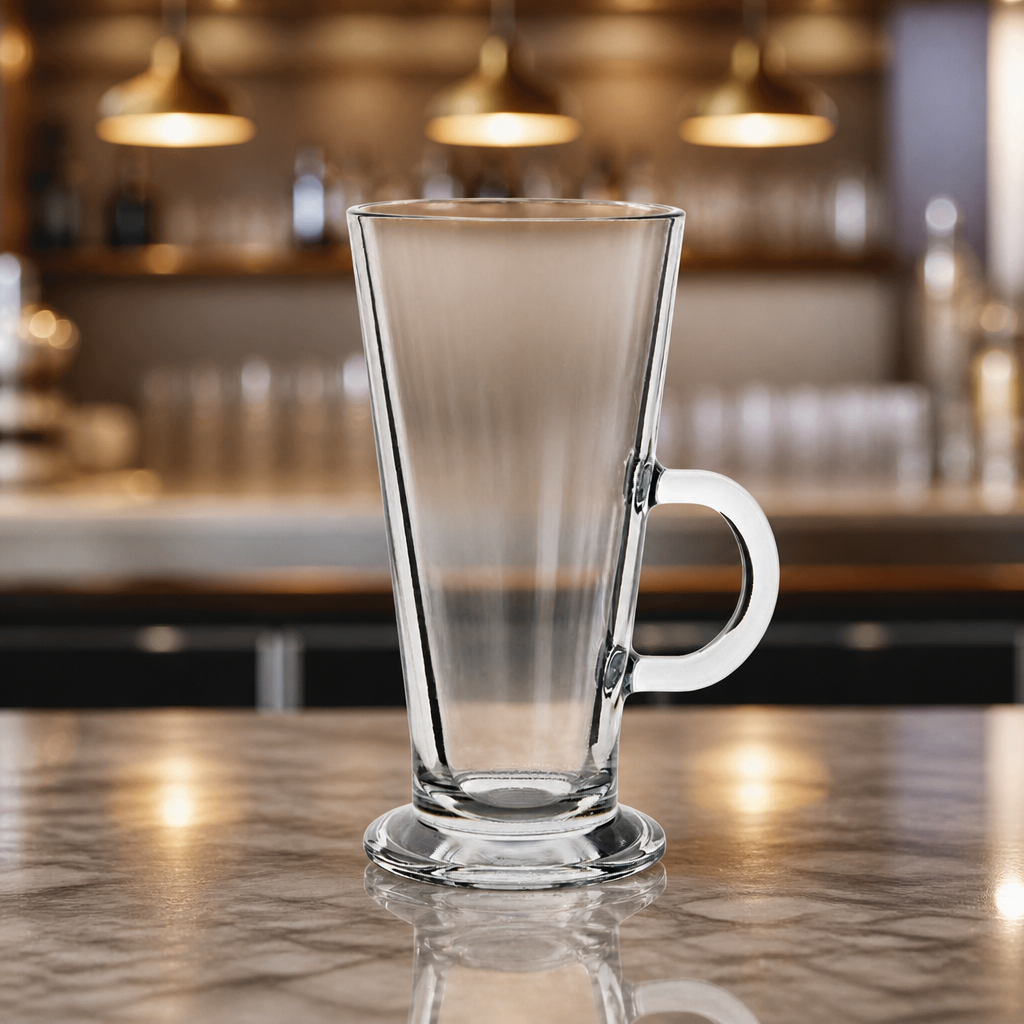 Commercial Latte Glasses 370ml Clear Toughened Glass 6 Pack
