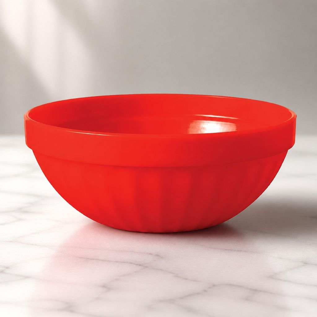 Commercial Polypropylene Salad Bowls Red 103mm 12 Pack