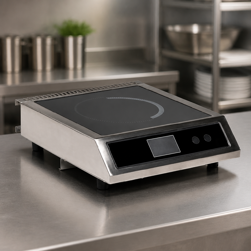 Commercial Single Induction Hob 230V Stainless Steel 102mm High
