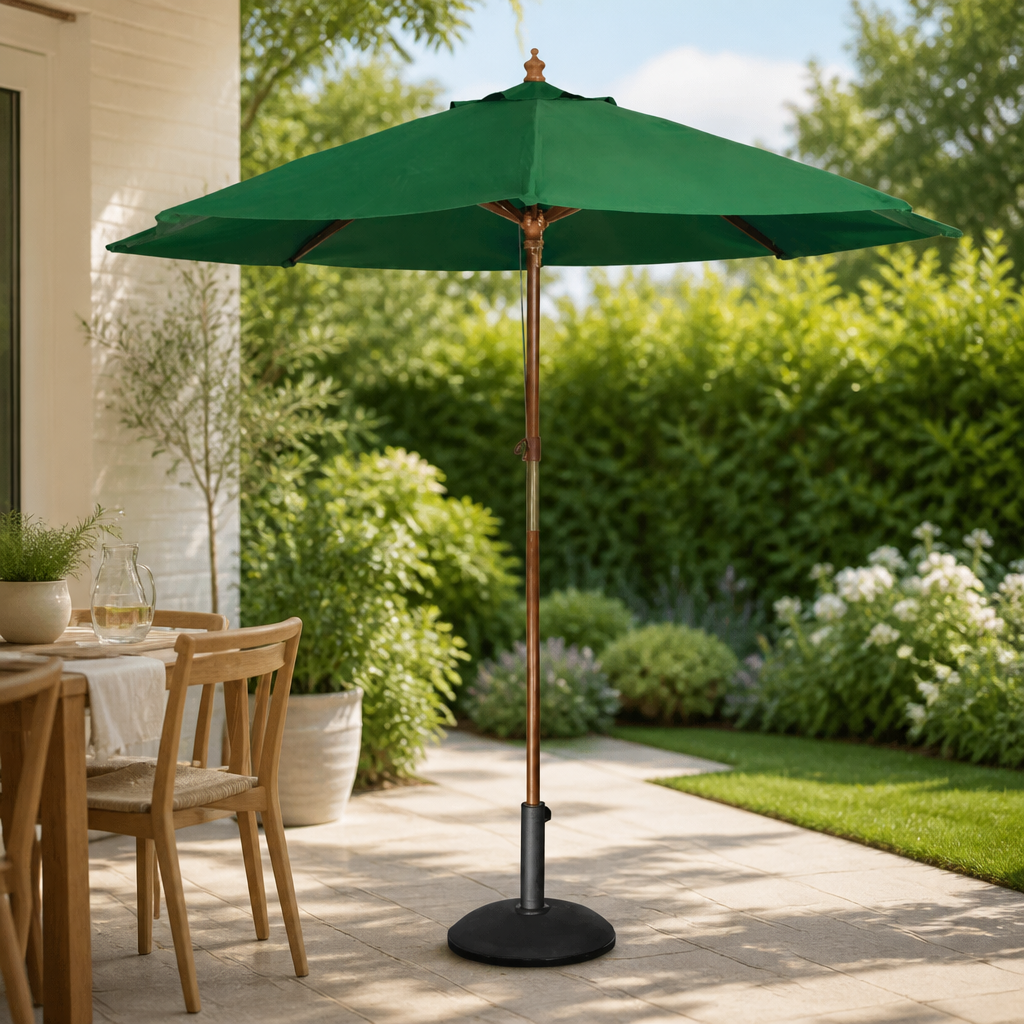 Commercial Round Parasol 2.5m Diameter Green Outdoor Umbrella