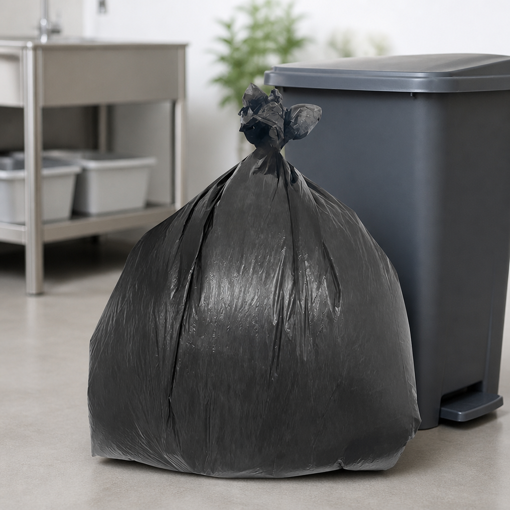40L Light Duty Commercial Bin Bags Black 200 Pack