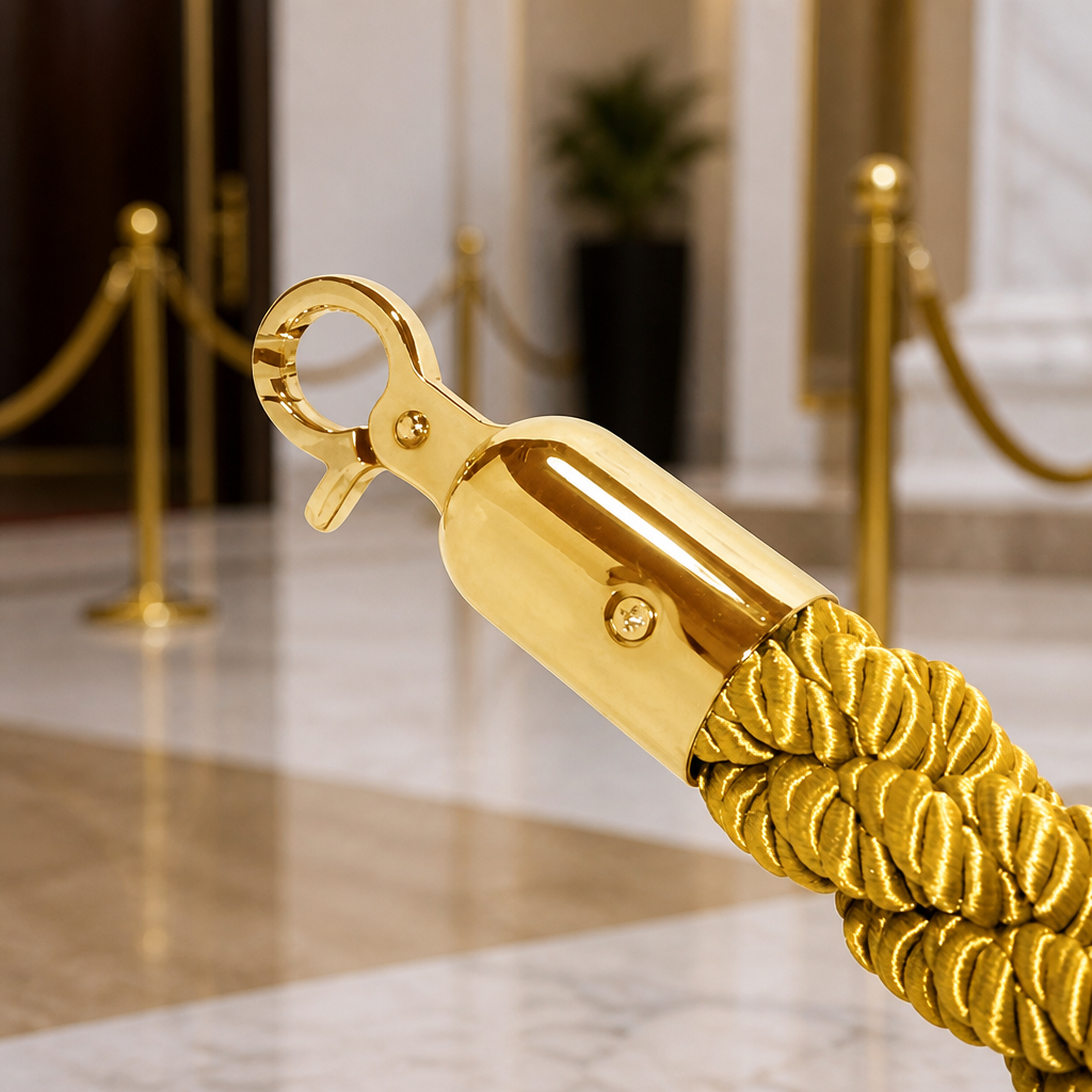 1.5m Gold Barrier Rope for Commercial Pubs and Restaurants