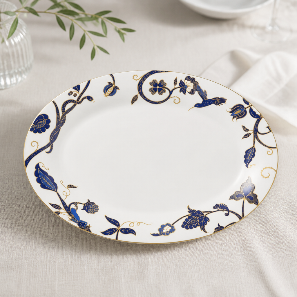 Commercial Bone China Oval Trays 365x275mm - 6 Pack