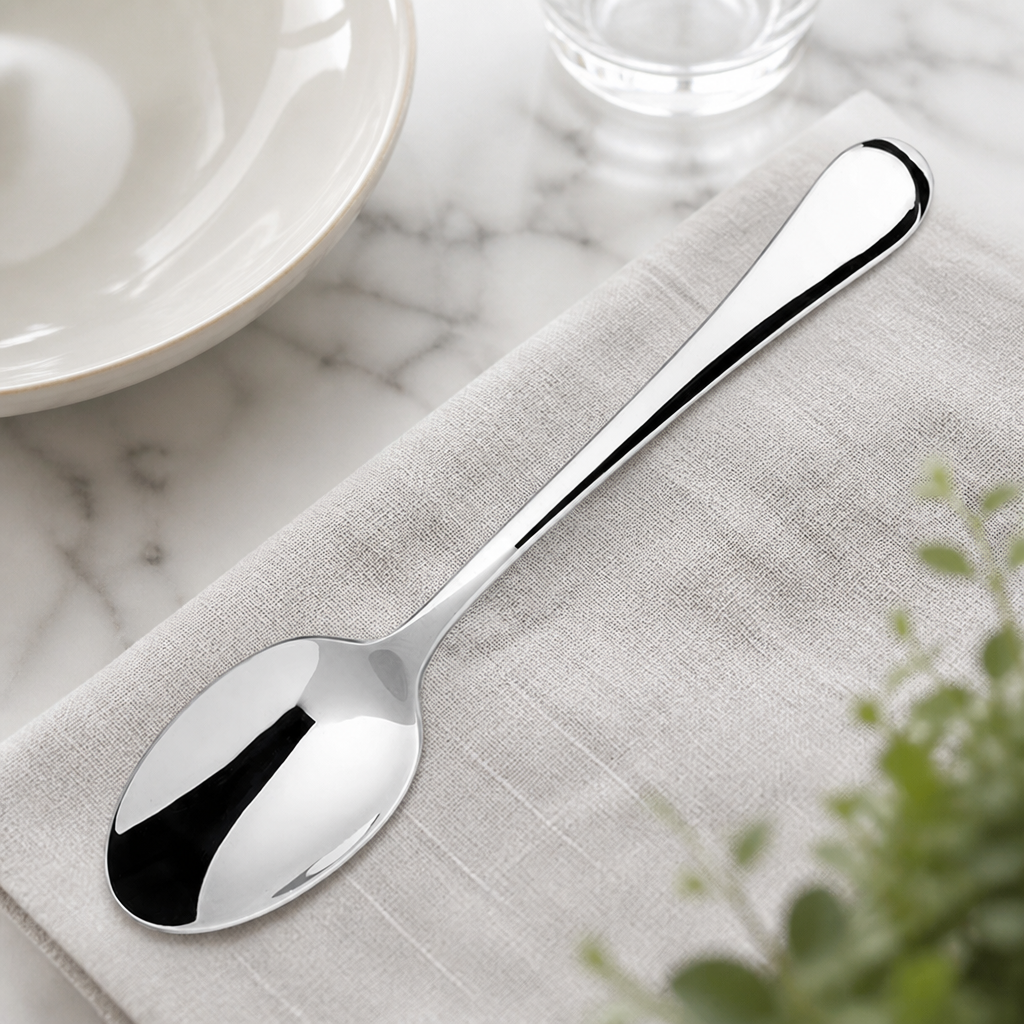 Commercial Dessert Spoons 178mm Pack of 12 Stainless Steel