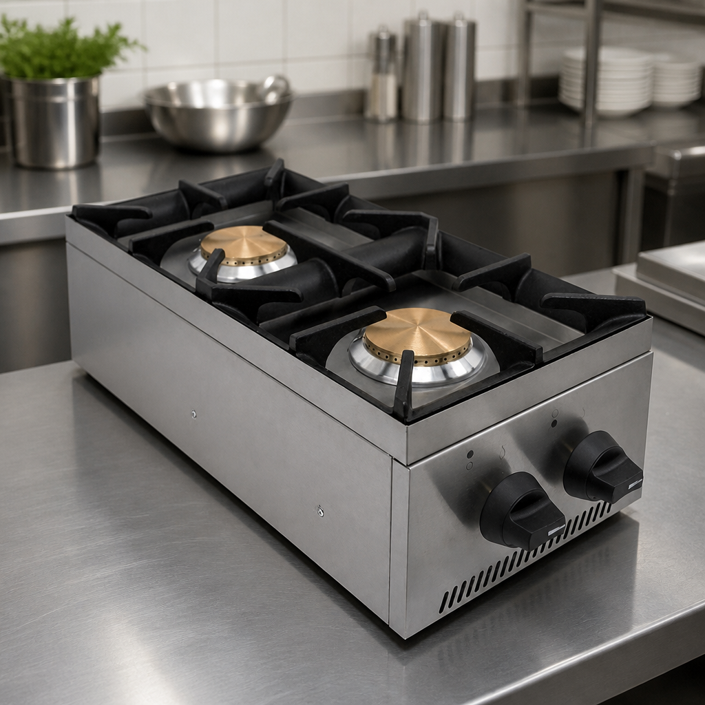 Commercial 2 Burner LPG Hob Stainless Steel 11.1kW