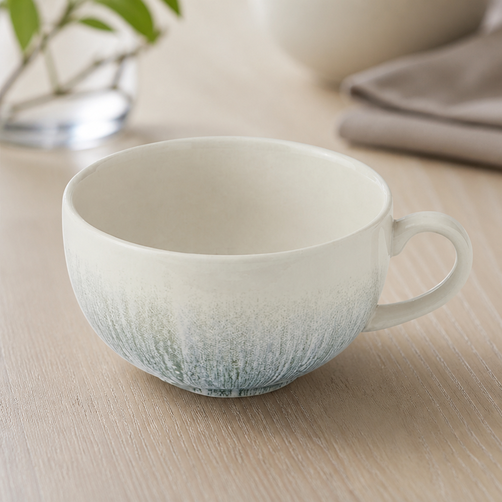 340ml Commercial Cappuccino Cups - 12 Pack Super Vitrified Ceramic