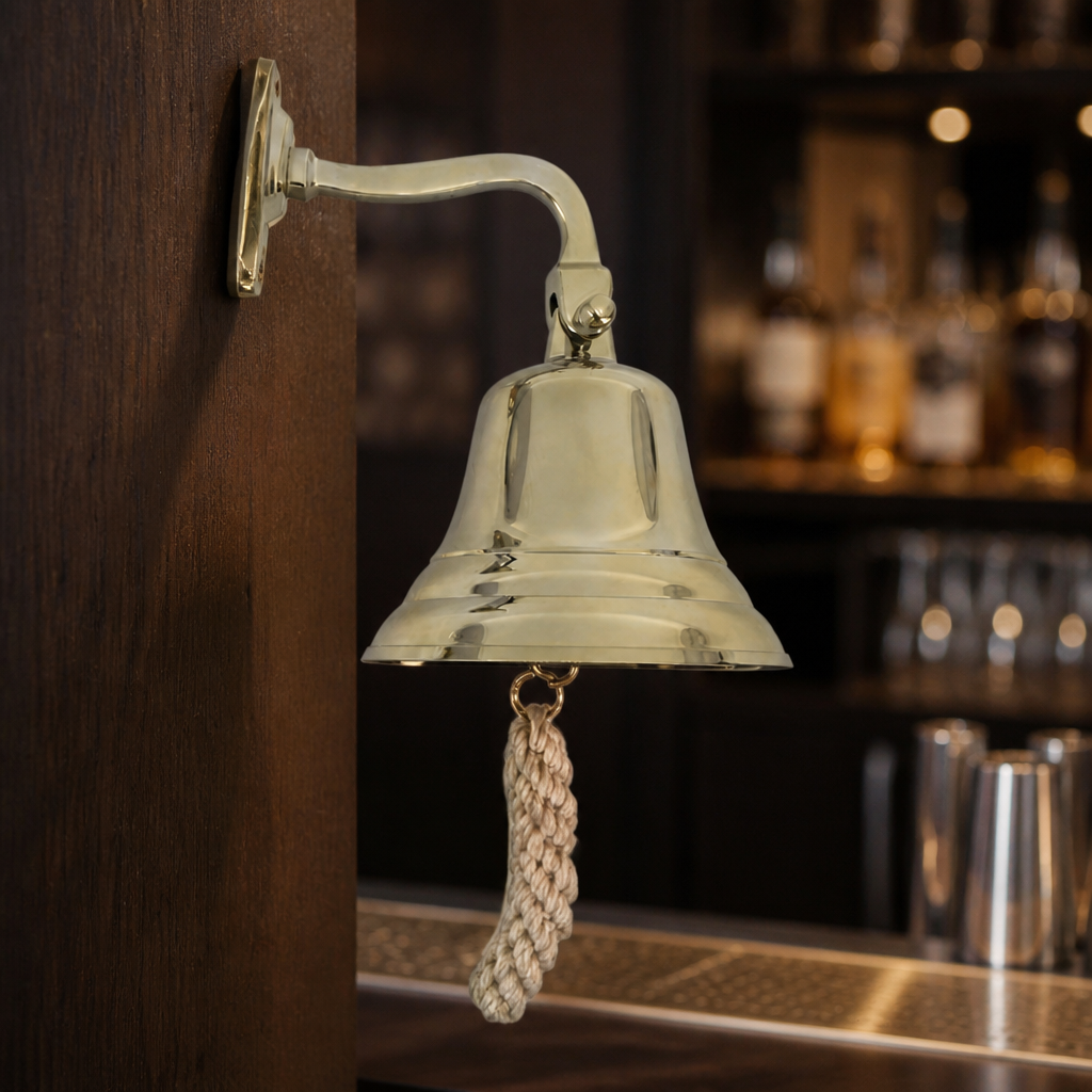 Brass Last Orders Bell for Pub and Cellar Equipment Wall Mounted