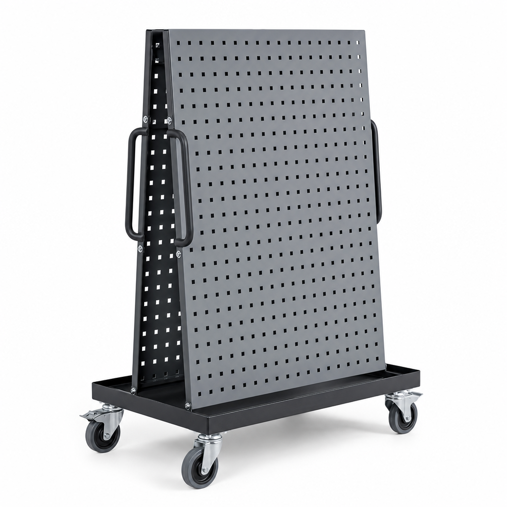 Double Sided Louvre Panel Trolley Without Bins