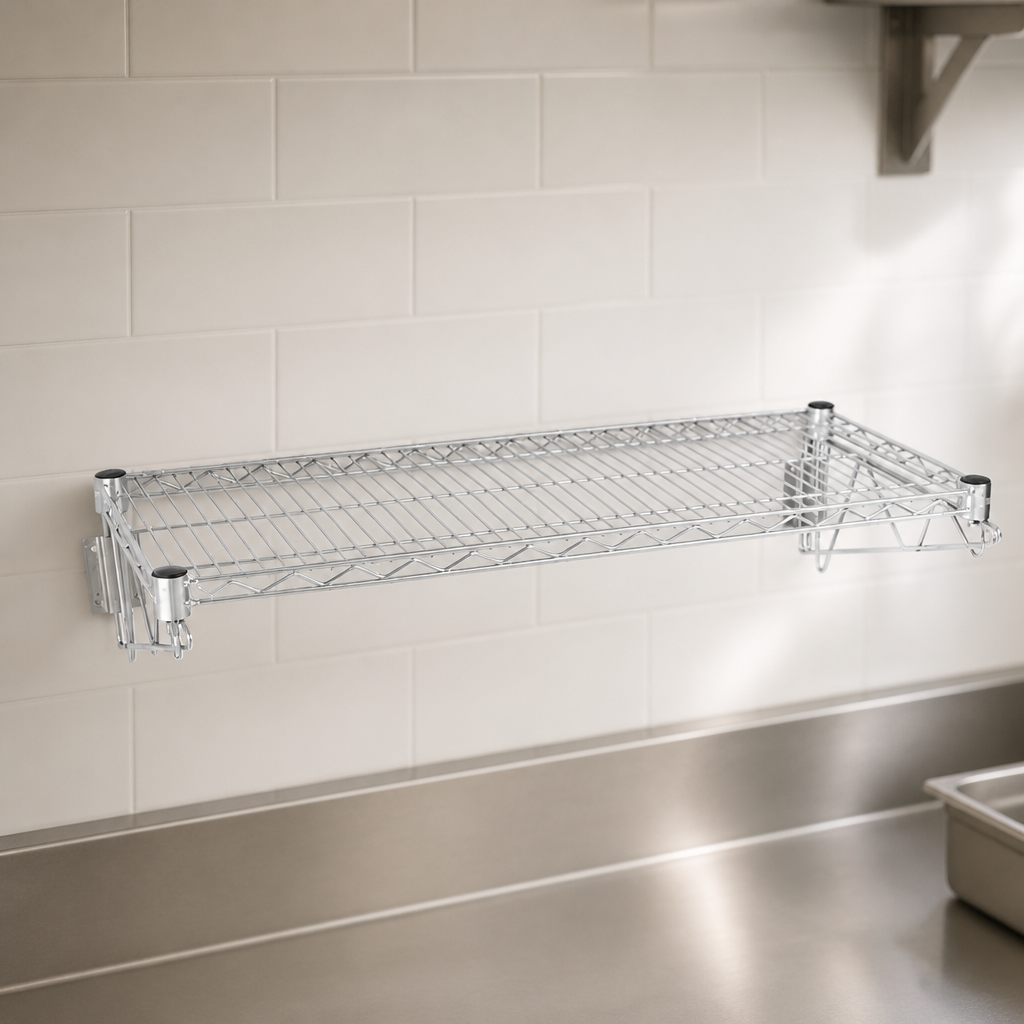 Commercial Metal Wire Wall Shelf 910mm for Kitchen Storage