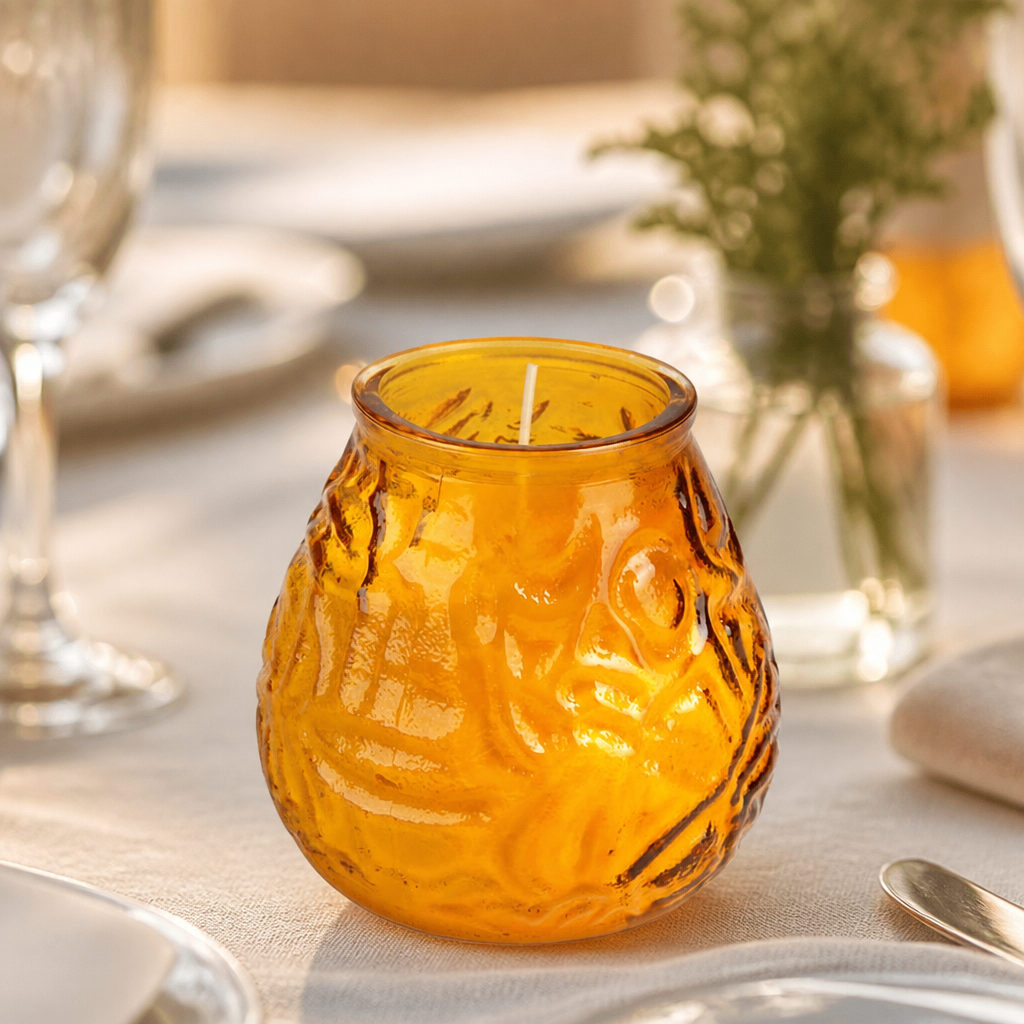 Commercial Table Candles in Glass Jars - 12 Pack