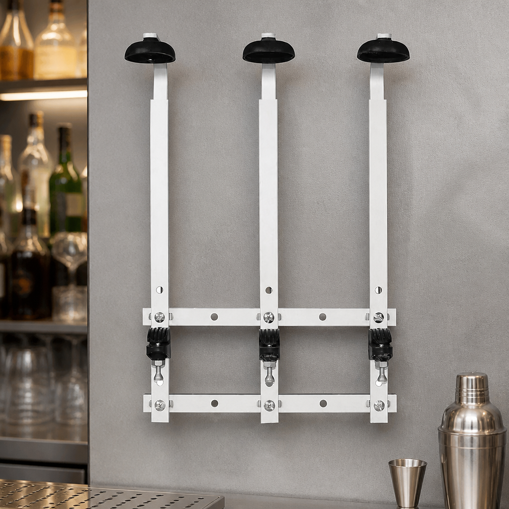 Commercial 3 Bottle Bar Optic Holder Wall Mount 700ml to 1Ltr