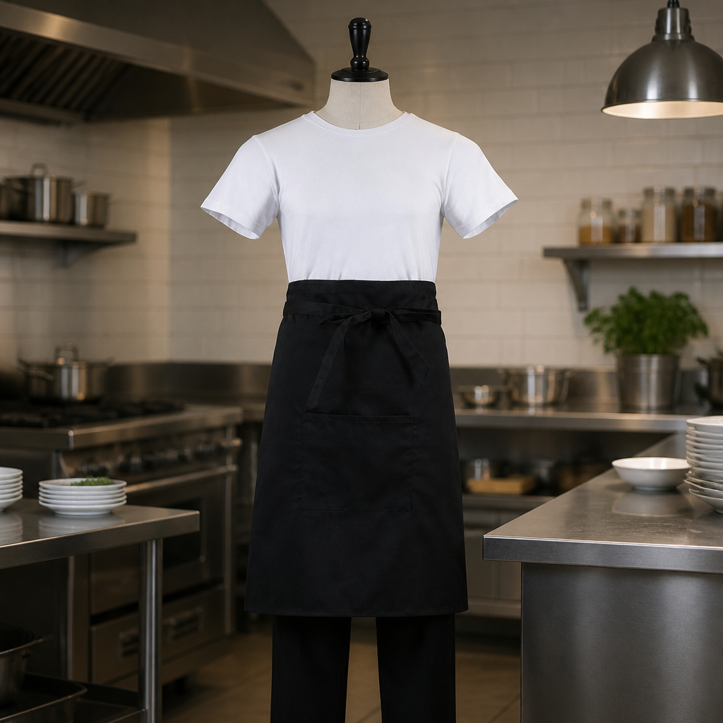 Commercial Bistro Apron Black 1000mm with Pocket